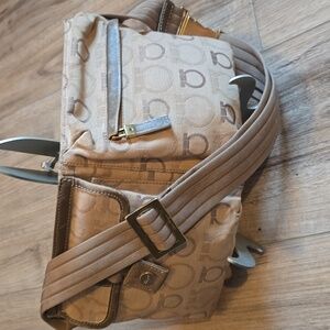 Salvatore Ferragamo Mancini Fanny Pack Belt Bag Unisex 2 Tone Tan Color